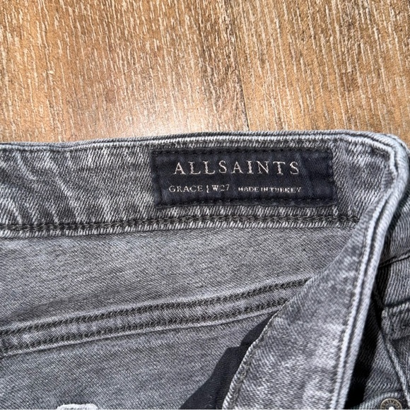 ALL SAINTS Grace Skinny Ankle Jean Washed Black Mid Rise - Picture 7 of 12